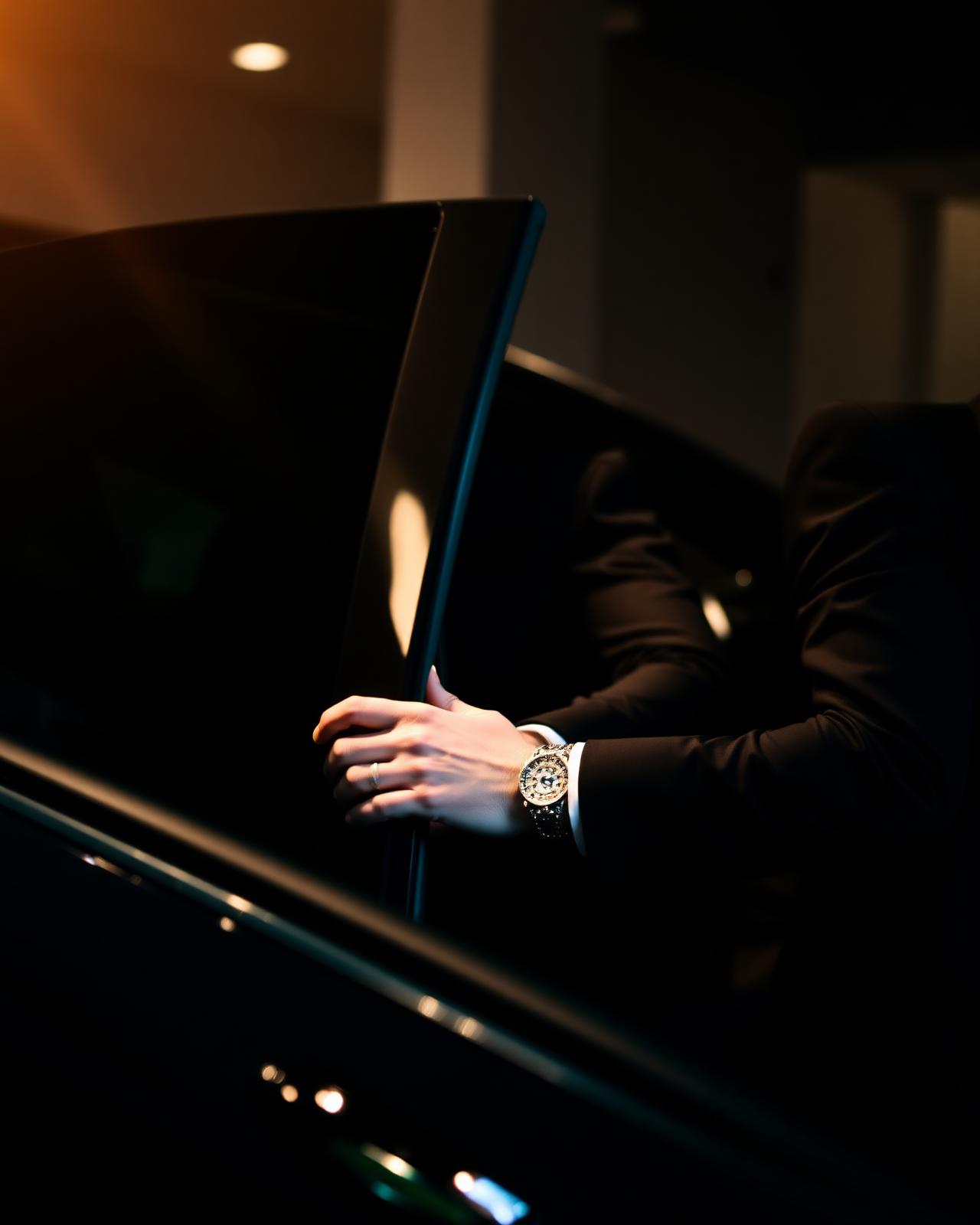 Chauffeur opening the door